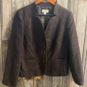 Talbots chocolate brown blazer 10